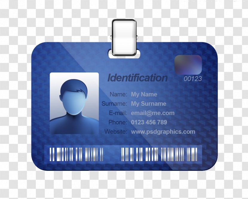 Name Tag Identity Document Template Badge Business Cards - Id Card Transparent PNG