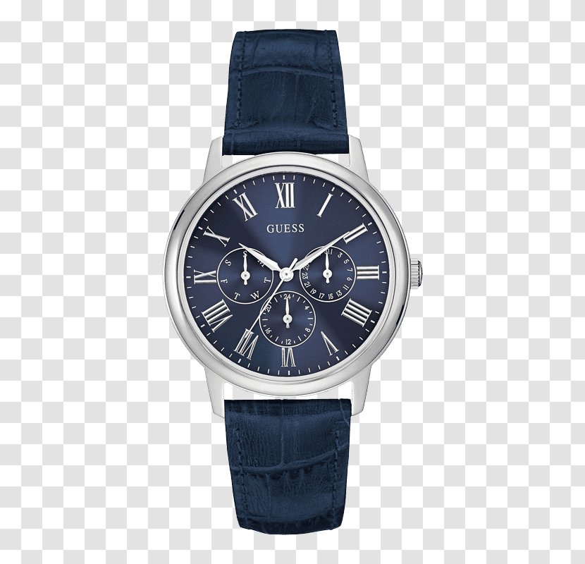 Guess Watch Strap Blue Leather Transparent PNG