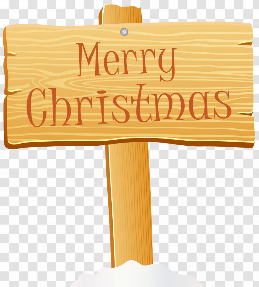 Christmas Sign Clip Art - Gift - Merry Wooden Image Transparent PNG
