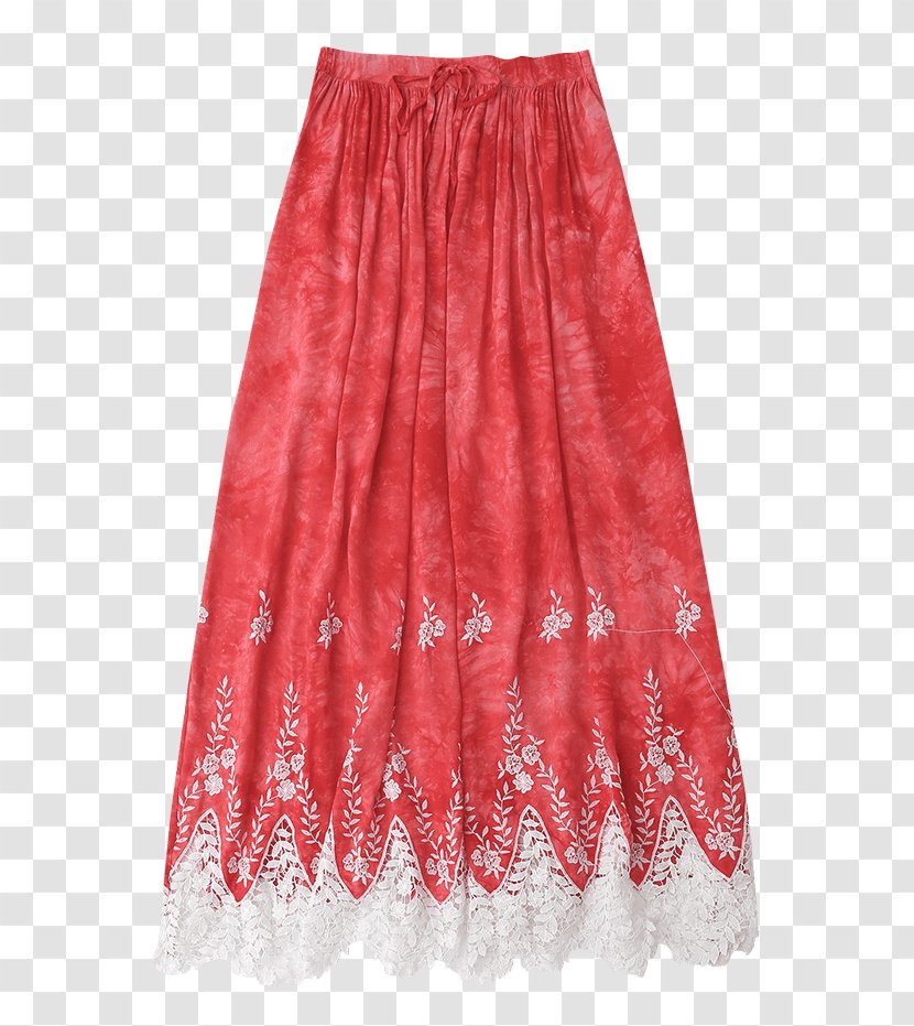 Dress Skirt Ruffle Waist Velvet - Red Lace Transparent PNG