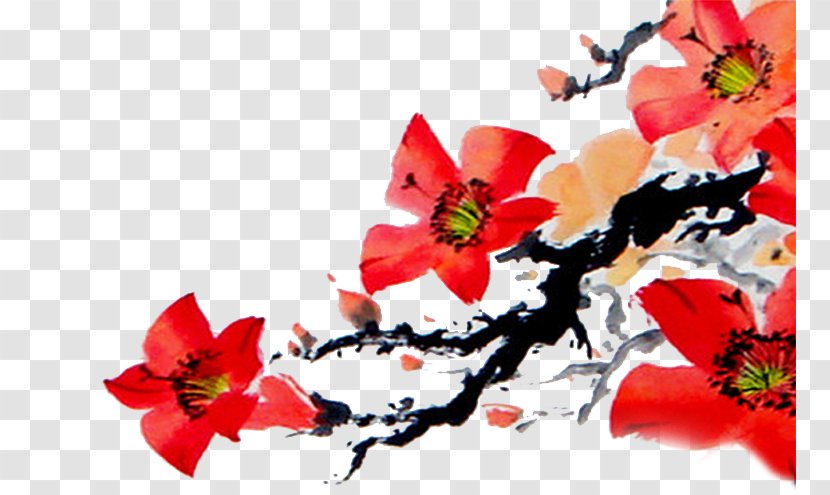 Fengmu Bombax Ceiba Tree Clip Art - Poppy Family - Red Plum Transparent PNG