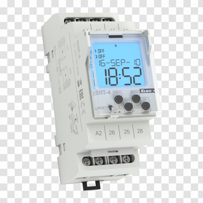 Elko Ep Ru Ooo Clock Electrical Switches Digital Data Timer - Time Transparent PNG