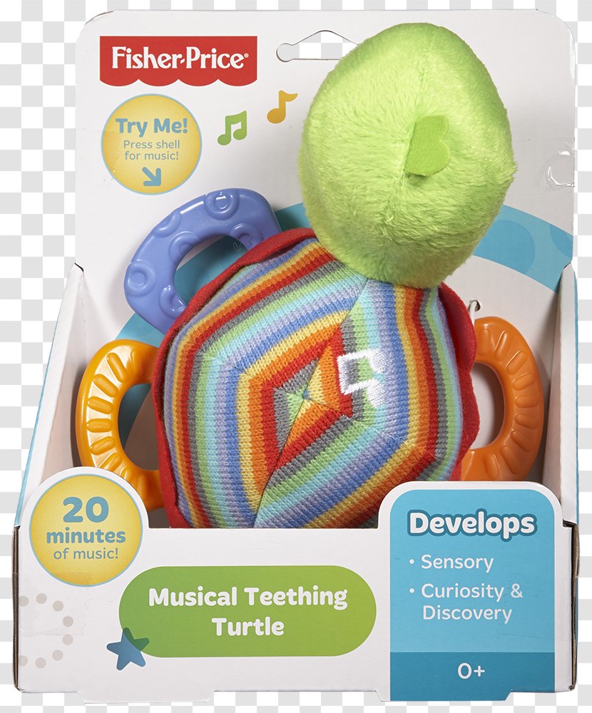 Fisher-Price Musical Teething Toy, Turtle Infant - Watercolor - Toy Transparent PNG