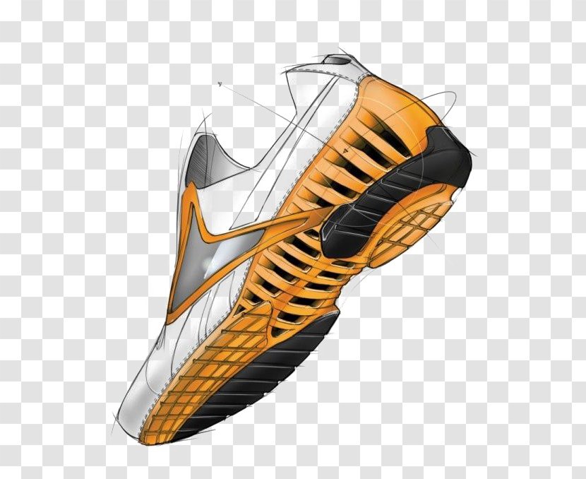 Shoe Footwear Sneakers Sketch - Orange - Running Shoes Transparent PNG