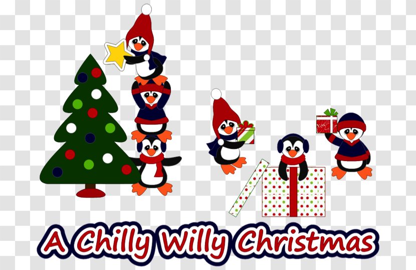 Christmas Tree Ornament Bird Clip Art - Chilly Willy Transparent PNG