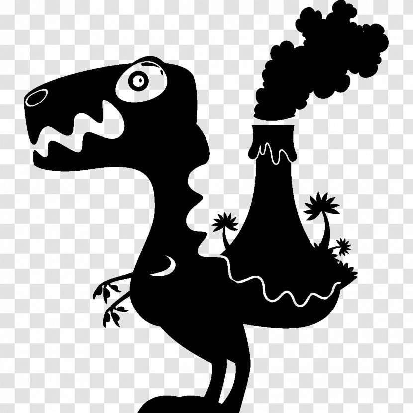 Dinosaur - Black And White - Cartoon Transparent PNG