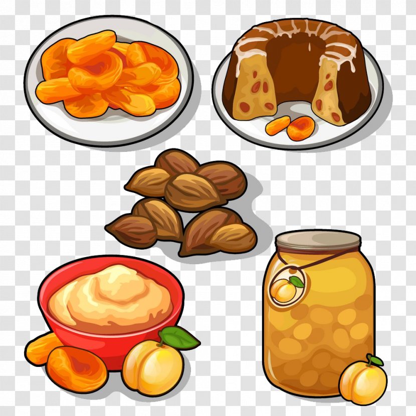 Apricot Plum Illustration - Junk Food - Almond Cake Apricots, Canned Apricots Transparent PNG