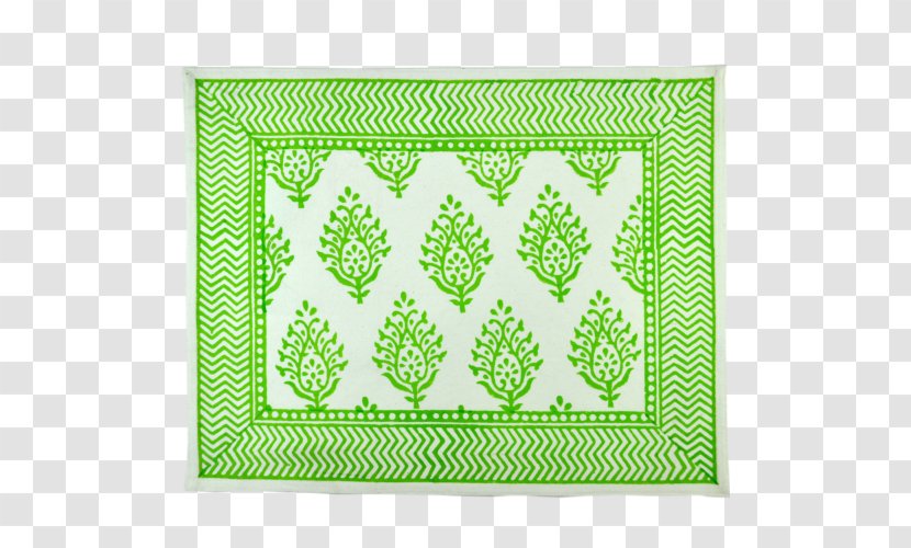 Cloth Napkins Place Mats Textile Table Woodblock Printing - Green Transparent PNG