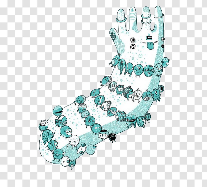 Illustrator Monster Illustration - Blue - Mini Palm Transparent PNG