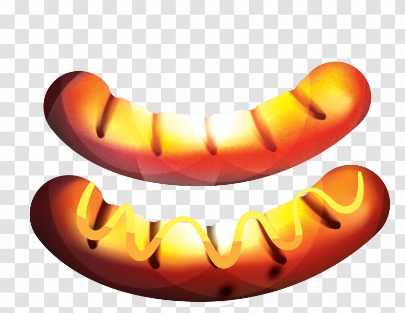 Hamburger Hot Dog Sausage - Vector Yellow Transparent PNG
