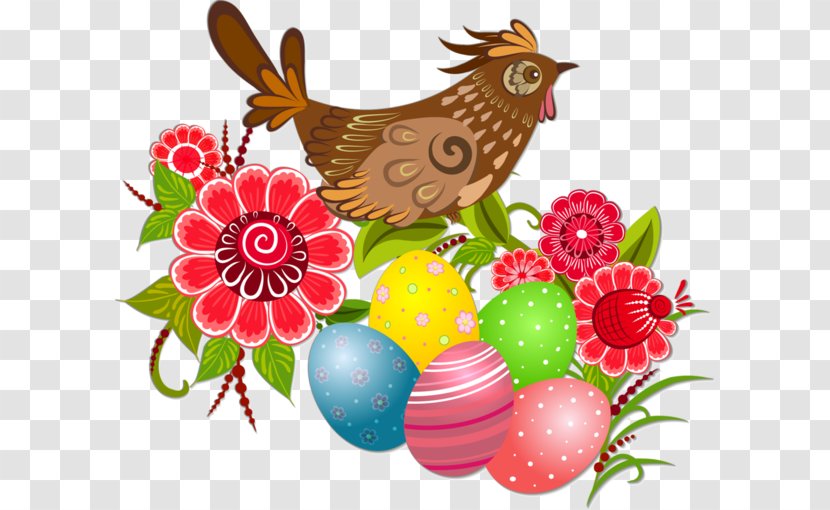 Easter Bunny Egg Illustration - Floral Design - Brown Sparrow Transparent PNG