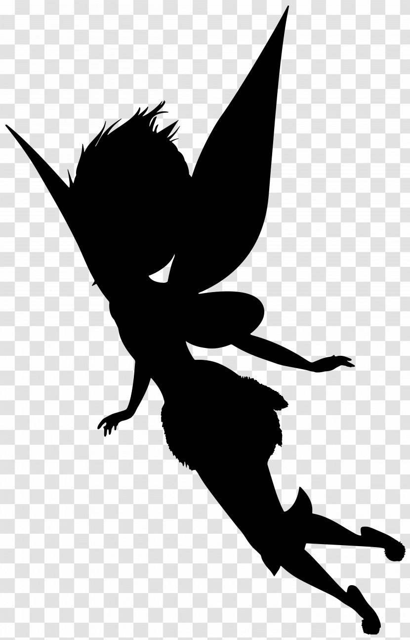 Fairy Silhouette Clip Art - Monochrome - Transparent Image Transparent PNG