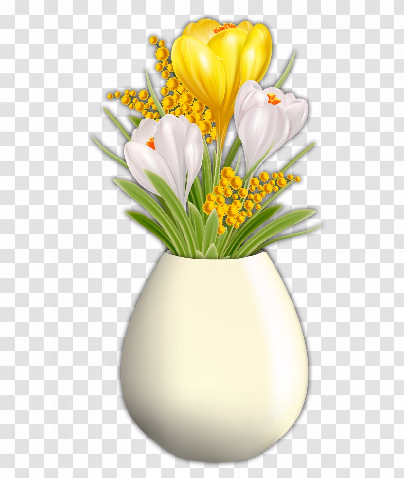 Floral Design Vase Yellow Flower Rose - Cut Flowers Transparent PNG