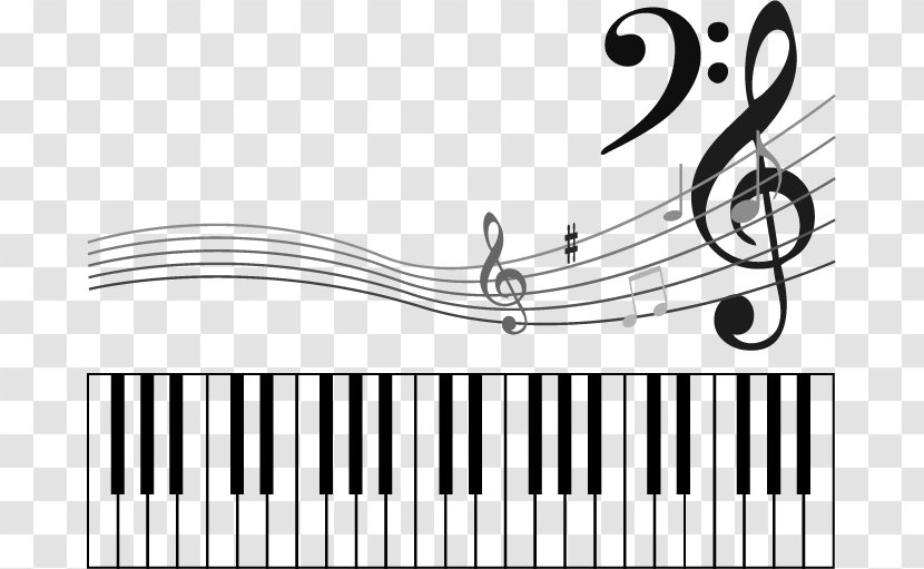 Digital Piano Musical Keyboard Note - Heart - Notes And Dynamic Vector Material Transparent PNG