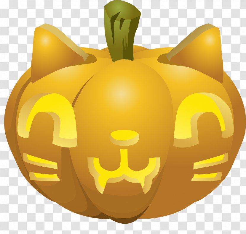Calabaza Pumpkin Jack-o'-lantern Carving Halloween - Small To Medium Sized Cats Transparent PNG