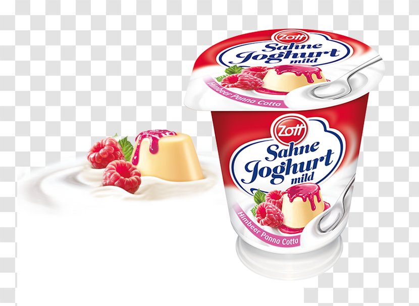 Zott Milk Panna Cotta Yoghurt Edeka - Food - Pomegranate Sauce Transparent PNG