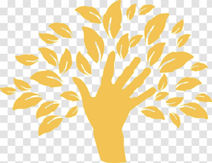 Hand Tree Illustration - Yellow - Palm Transparent PNG