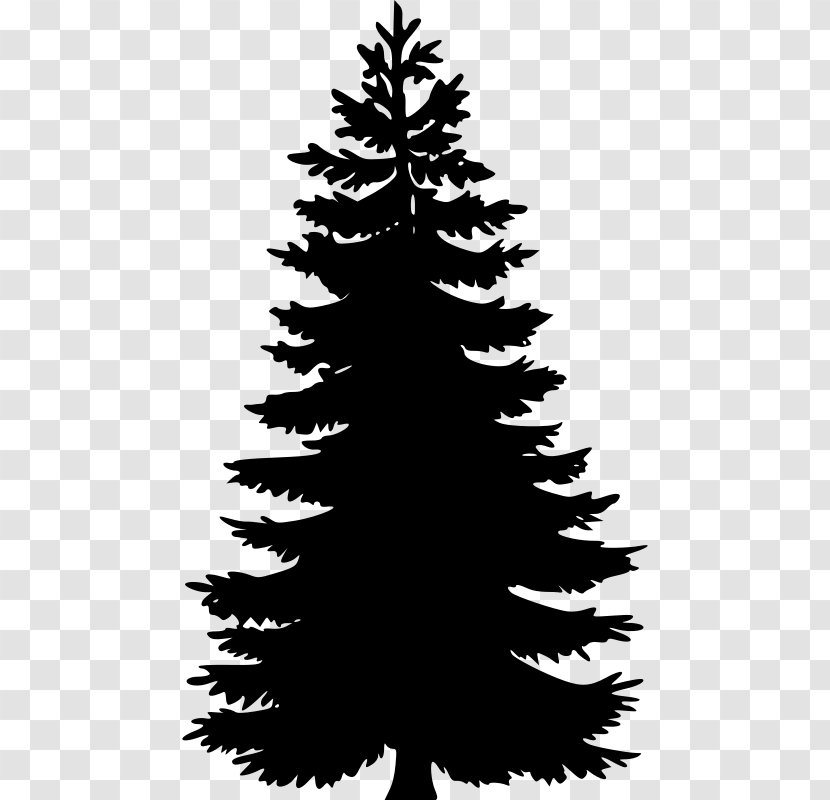 Pine Tree Fir Spruce Clip Art - Christmas Decoration - Silhuette Transparent PNG