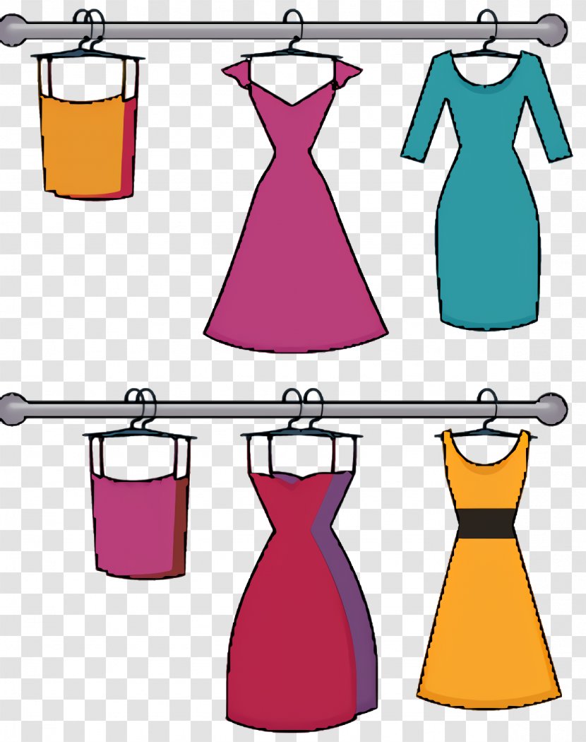 Cocktail Cartoon - Purple - Day Dress Magenta Transparent PNG