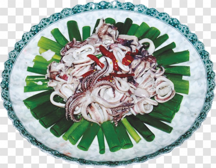 Seafood Oegopsina Dish - Squid - Sauce Honey Bucket Transparent PNG