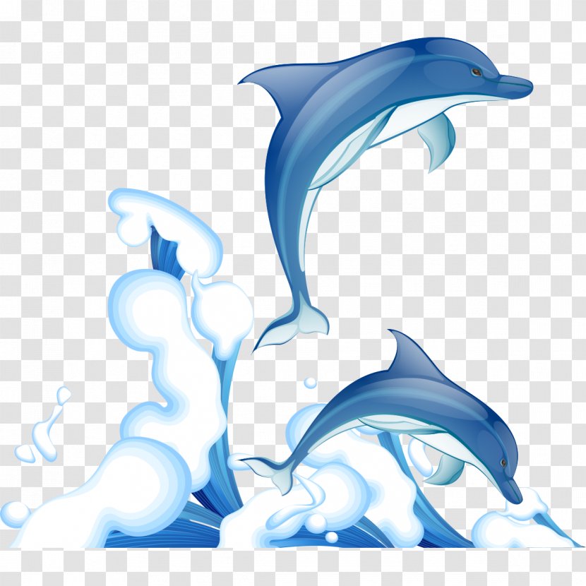 Common Bottlenose Dolphin Clip Art - Azure - Spray Pattern Transparent PNG