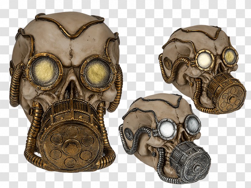 Gas Mask Skull Piggy Bank Money - Metal Transparent PNG