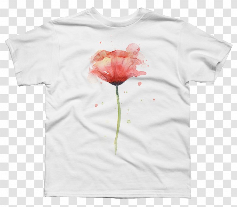 Printed T-shirt Clothing Top - Poppy Transparent PNG