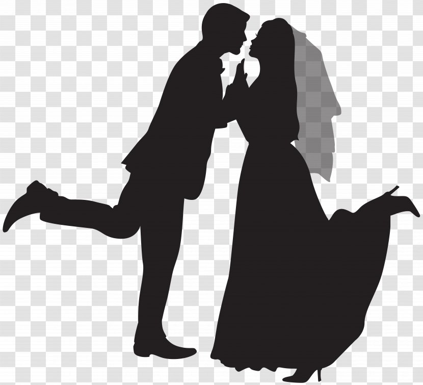 Wedding Invitation Marriage Clip Art - Monochrome Photography - Silhouette Couple Transparent PNG