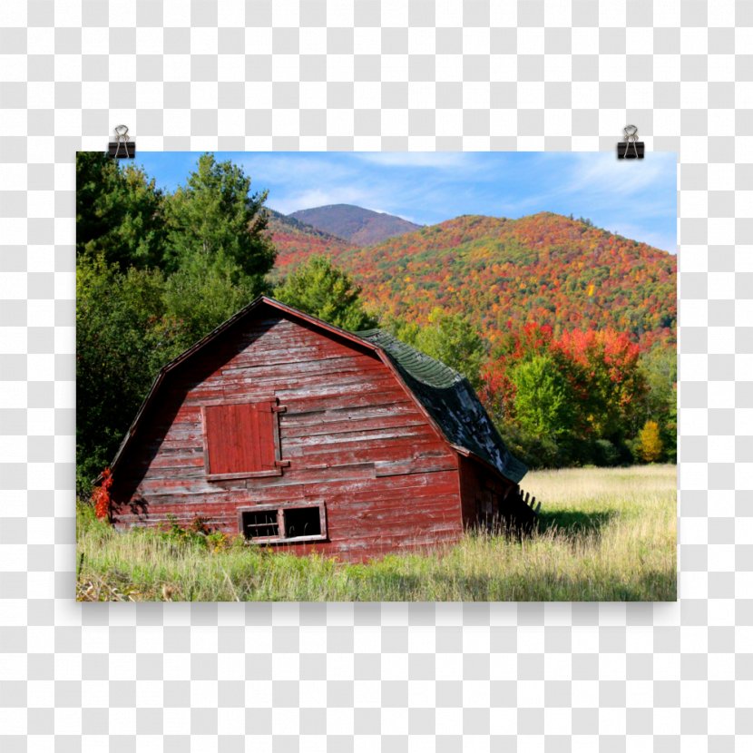 Adirondack High Peaks House Shed Log Cabin Cottage - Land Lot - Red Barn Transparent PNG