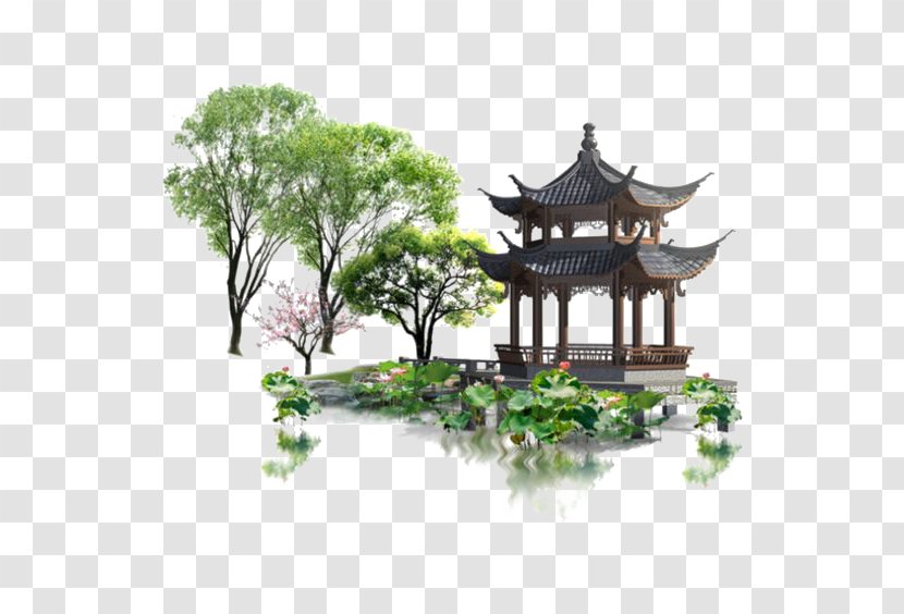 Chinese Garden - Plant - Wind Green Scene Transparent PNG