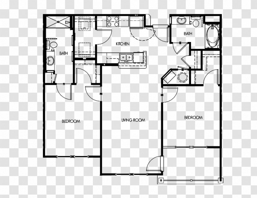 Floor Plan Muncie Housing Authority Apartment - Ceiling - Automatic Identification System Transparent PNG