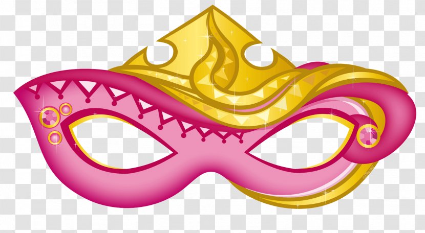 Princess Aurora Belle Ariel Rapunzel Tiana - Magenta - Carnival Mask Transparent PNG