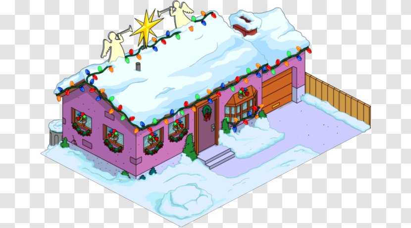 The Simpsons: Tapped Out House Santa Claus Homer Simpson Christmas - Cake Transparent PNG