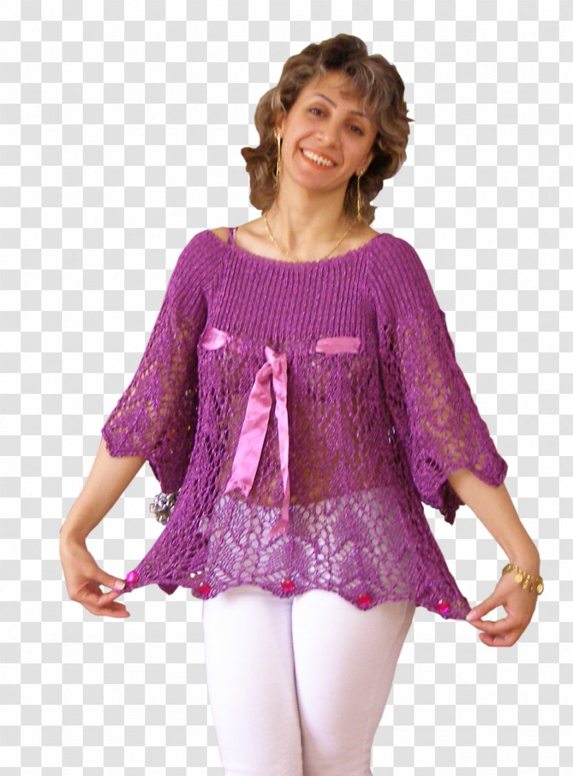 Blouse Shoulder Sleeve Dress Purple - Pink - Costume Transparent PNG