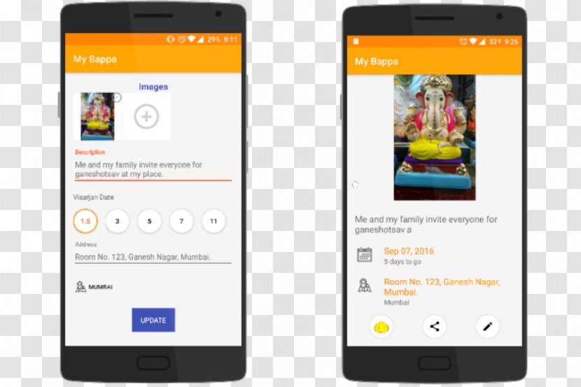 Feature Phone Smartphone Multimedia Display Advertising - Ganpati Bappa Morya Transparent PNG