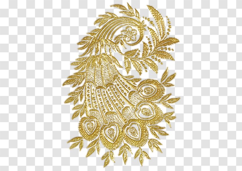 Motif Lace Gold Ornament - Leaf - All Crafts Transparent PNG