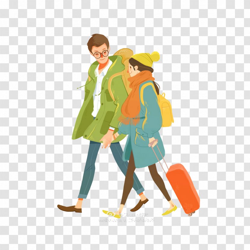 Tourism Significant Other Illustration - Flower - Travel Couple Transparent PNG