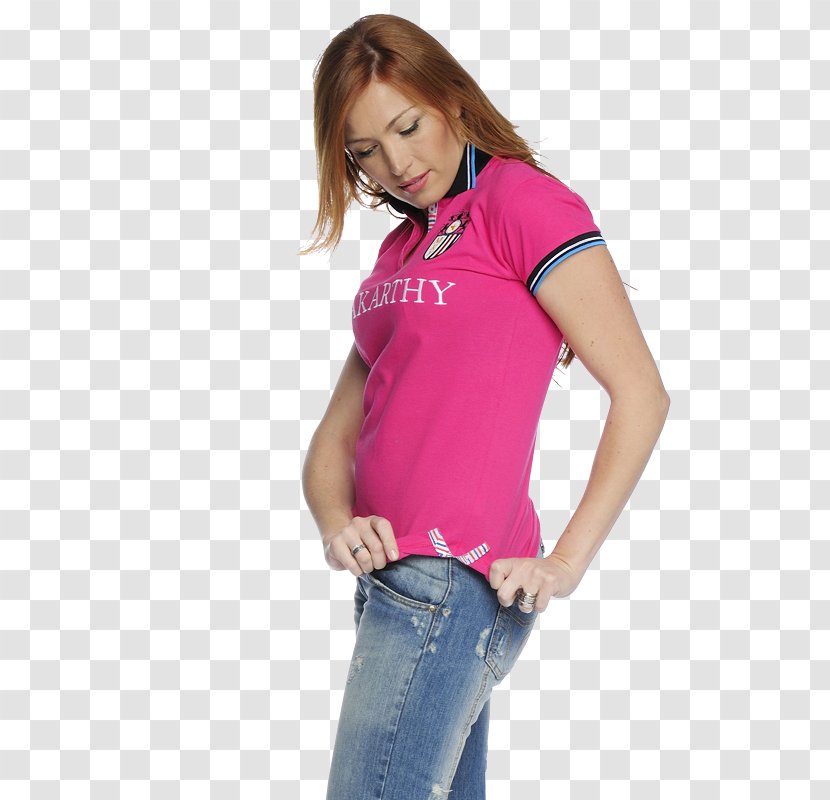 T-shirt Shoulder Sleeve Pink M Jeans - Tree Transparent PNG