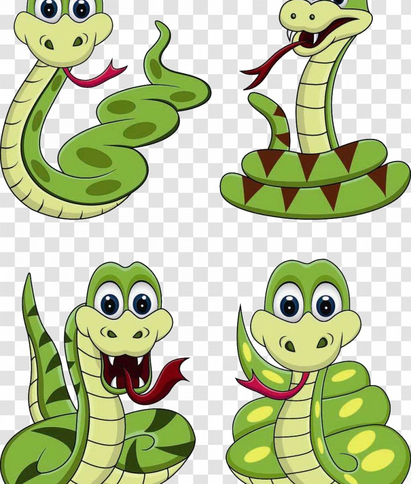 Snake Cartoon Clip Art - Green Transparent PNG