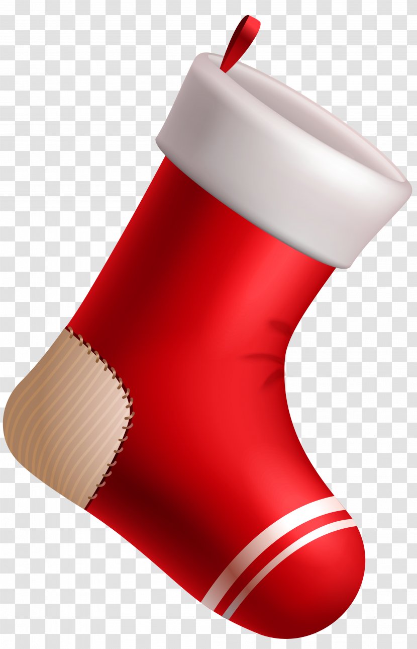 Christmas Stocking Clip Art - Product Design - Red Clipart Image Transparent PNG