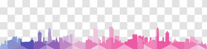 Brand - Pink - Geometric City Building Silhouettes Transparent PNG