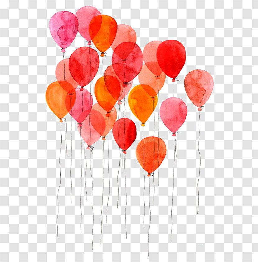 Watercolor Painting Drawing Balloon Art - Heart - Balloons Transparent PNG