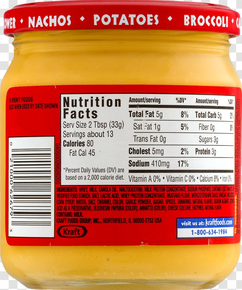 Kraft Cheez Whiz Original Cheese Dip, 15 Oz (425g) Sauce Flavor By Bob Holmes, Jonathan Yen (narrator) (9781515966647) - Dipping - Food Label Transparent PNG
