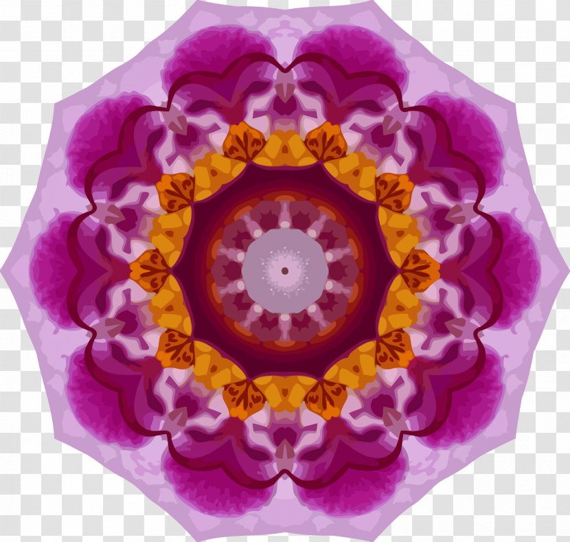 Kaleidoscope Clip Art - Flower - Silhouette Prismatic Color Transparent PNG