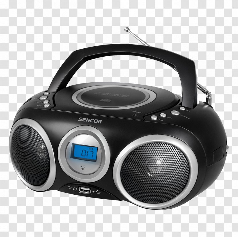 Boombox FM Broadcasting Stereophonic Sound Compact Disc CD Player - Electrical Connector - Stereo Sunscreen Transparent PNG