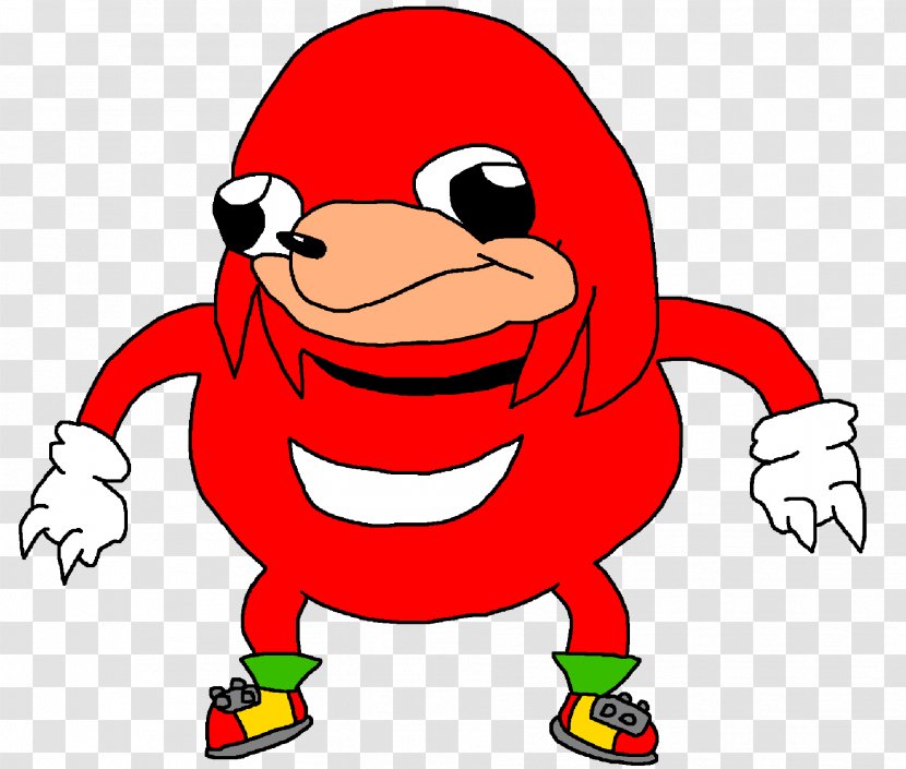 Knuckles The Echidna VRChat Minecraft Uganda Clip Art - Area Transparent PNG