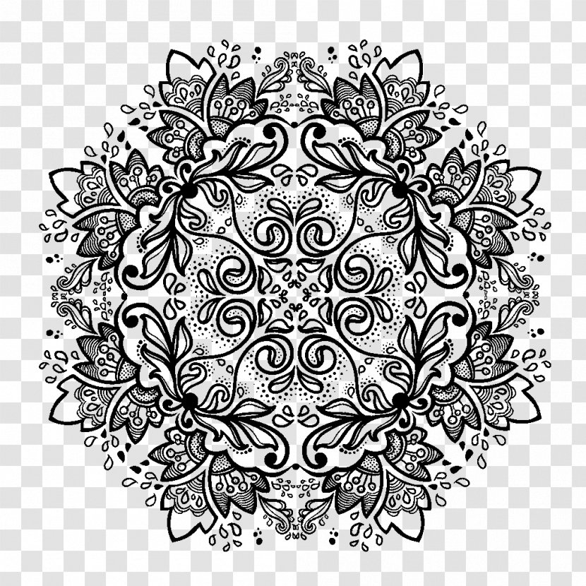 Ornament Mandala Pattern - Black And White - Design Transparent PNG