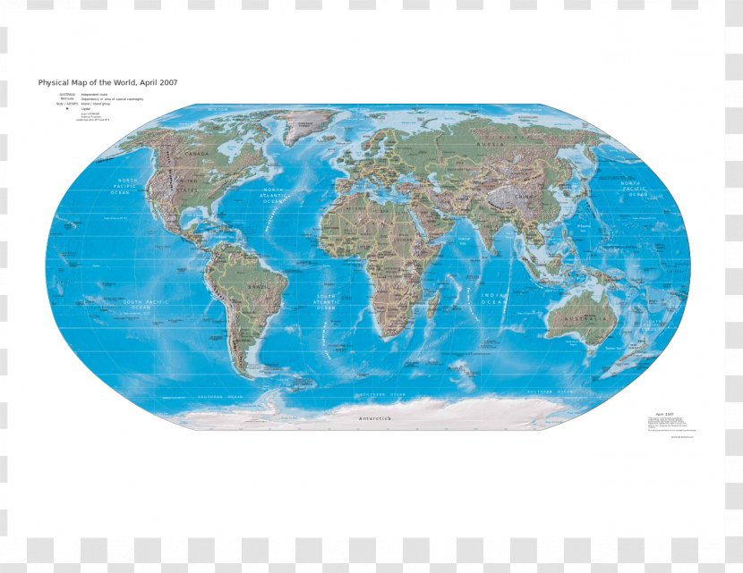 World Map Robinson Projection Physische Karte - Aqua Transparent PNG