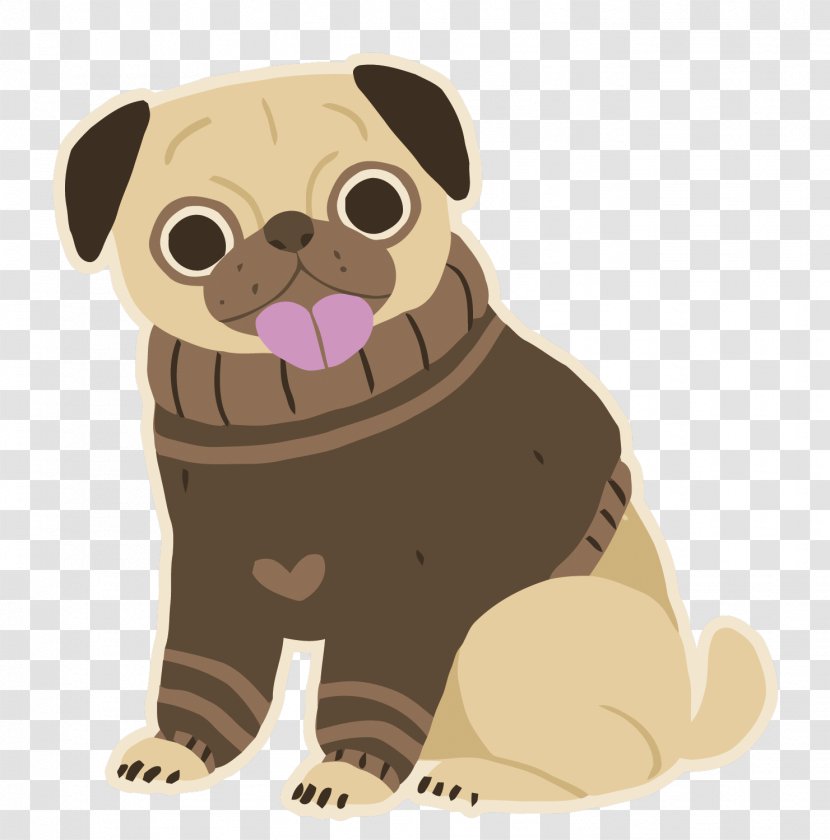 Pug Puppy Dog Breed Pet Toy - Snout - Vector Cartoon Transparent PNG