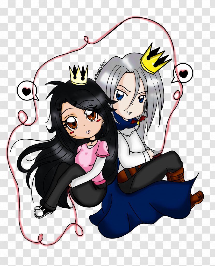 Cartoon Couple - Flower - The Red Line In Transparent PNG